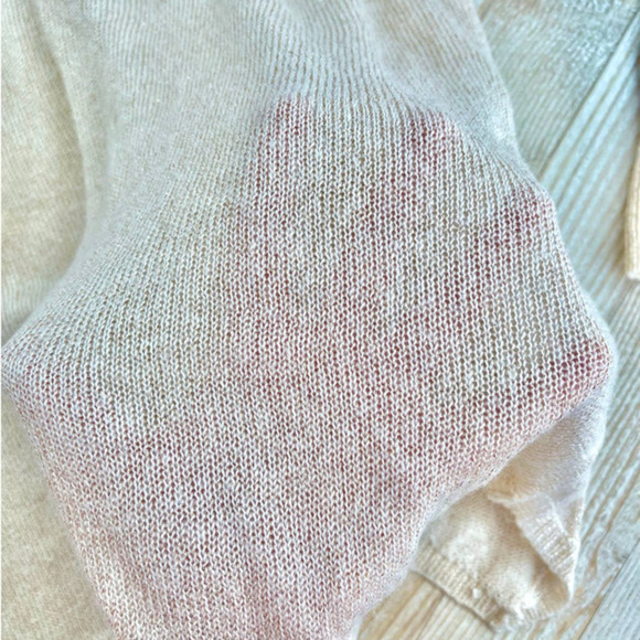 Nine West Cowl Neck Tunic Sweater | Ivory/Gold Size M - Picture 4 of 9